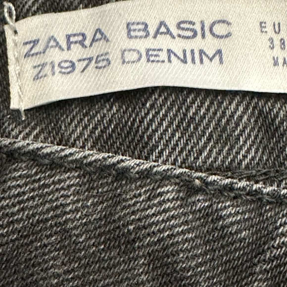 Zara High Rise Black Distressed Fishnet frayed hem Jeans Goth Grunge - Picture 14 of 14